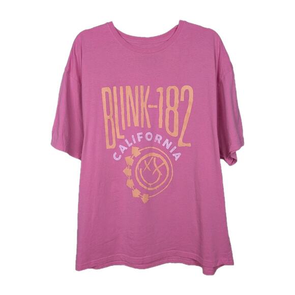 BLINK-182 California Light Pink Short Sleeve Crew Neck T-Shirt Women's Large - Picture 1 of 3